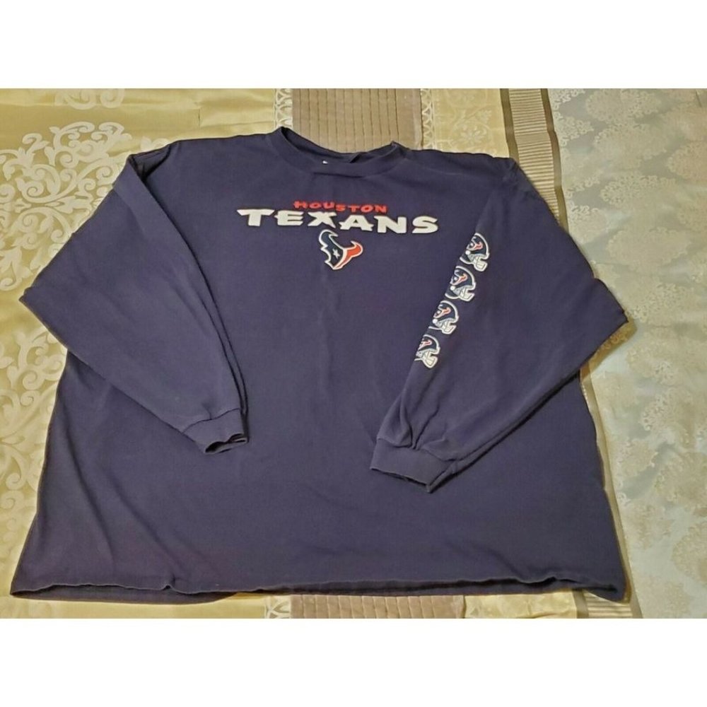 Houston Texans NFL Long Sleeve Shirt Mens Size 3XL Navy blue TEXAS official vntg